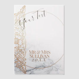 結婚のカスタム文字エレガント金ゴールド ベラム紙招待状