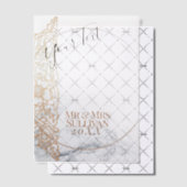 結婚のカスタム文字エレガント金ゴールド ベラム紙招待状 (オフセット (招待状))