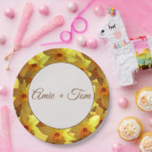 結婚のカスタム紙プレート，黄色のダッフォジル ペーパープレート (パーティー)
