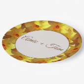 結婚のカスタム紙プレート，黄色のダッフォジル ペーパープレート (アングル)