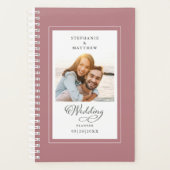 結婚のカスタムPhoto Dustyバラエレガントスクリプト プランナー手帳 (正面)