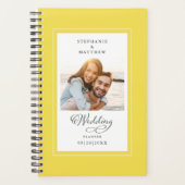 結婚のカスタムPhoto Yellow White エレガント Script プランナー手帳 (正面)