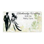 結婚のカップルフローラ背景ラベル名タグ ラベル (正面)