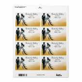 結婚のカップル抽象芸術背景ラベル名タグ ラベル (フルシート)