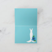 結婚のガウンビーチをテーマにしたブライダルありがとう サンキューカード (内部)