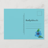 結婚のガウンビーチをテーマにしたブライダルありがとう ポストカード (裏面)