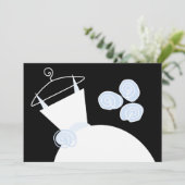 結婚のガウン青ブライダルシャワー横黒 招待状 (スタンド正面)