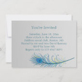 結婚のガウン、クジャク羽根ブライダルシャワー招待状 招待状 (裏面)