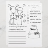 結婚のキッズテーブルカラーリングページ レターヘッド (正面/裏面)