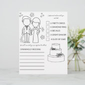 結婚のキッズテーブルカラーリングページ レターヘッド (スタンド正面)