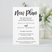 結婚のキャンセル – 延期 – 日付の変更 招待状 (スタンド正面)