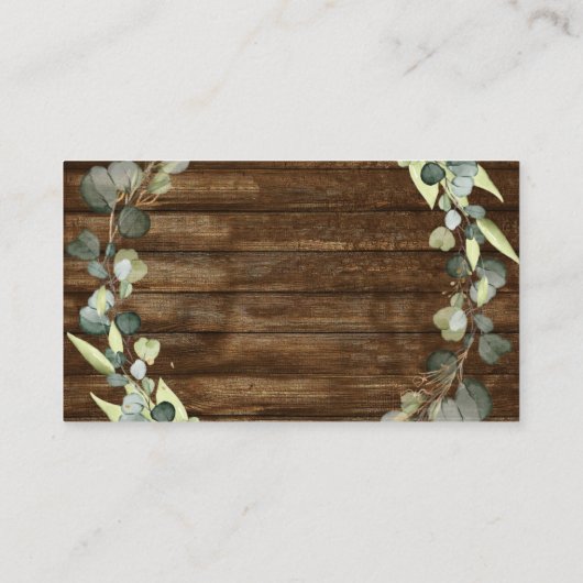 結婚のギフト登録ユーカリ素朴国 名刺 (裏面)