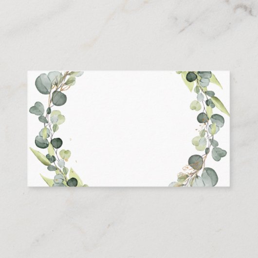 結婚のギフト登録原典ユーカリ緑 名刺 (裏面)