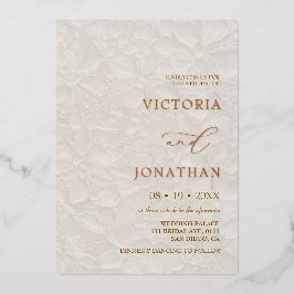 結婚のクラシックアイボリー 箔招待状