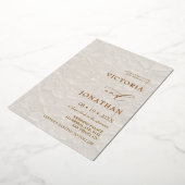 結婚のクラシックアイボリー 箔招待状 (回転した状態)