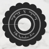 結婚のクラシック名前をカスタムする ワイングラスタグ (正面)