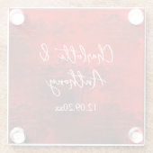 結婚のクリエイティブ抽象芸術アートワーク赤 ガラスコースター (裏面)