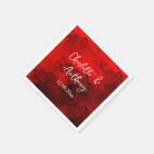 結婚のクリエイティブ抽象芸術アートワーク赤 スタンダードカクテルナプキン (角)