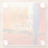 結婚のクリエイティブ抽象芸術アートワーク ガラスコースター (裏面)