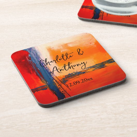 結婚のクリエイティブ抽象芸術アートワーク コースター (左側)