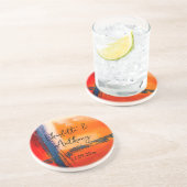 結婚のクリエイティブ抽象芸術アートワーク コースター (側面)