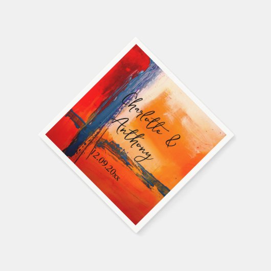 結婚のクリエイティブ抽象芸術アートワーク スタンダードカクテルナプキン (角)