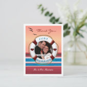 結婚のクルーズ感謝フォトフレーム – はがき (スタンド正面)