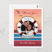 結婚のクルーズ感謝フォトフレーム – はがき (正面/裏面)