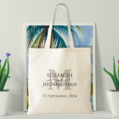 結婚のグレーモノグラム最小シンプル主義エレガント トートバッグ