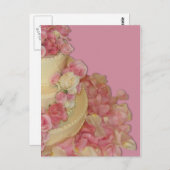 結婚のケーキとバラ ポストカード (正面/裏面)