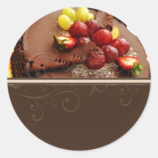 結婚のケーキのステッカー/ベーカース/パティシエ ラウンドシール (正面)