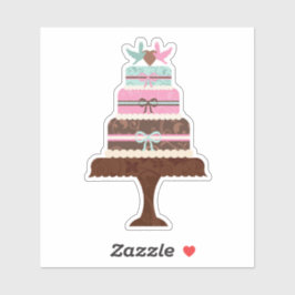 結婚のケーキの輪郭シール シール