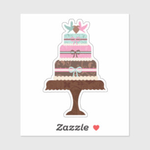 結婚のケーキの輪郭シール シール