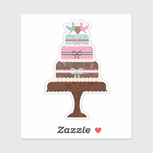 結婚のケーキの輪郭シール シール (シート)