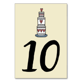 結婚のケーキイラストレーションの結婚テーブル番号 テーブルナンバー