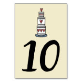 結婚のケーキイラストレーションの結婚テーブル番号 テーブルナンバー (裏面)