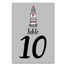 結婚のケーキイラストレーションの結婚テーブル番号 テーブルナンバー