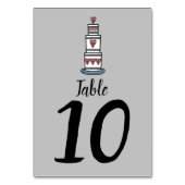 結婚のケーキイラストレーションの結婚テーブル番号 テーブルナンバー (裏面)