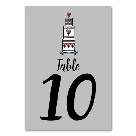 結婚のケーキイラストレーションの結婚テーブル番号 テーブルナンバー (正面)