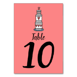 結婚のケーキイラストレーションの結婚テーブル番号 テーブルナンバー