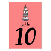 結婚のケーキイラストレーションの結婚テーブル番号 テーブルナンバー (裏面)