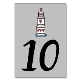 結婚のケーキイラストレーションの結婚テーブル番号 テーブルナンバー