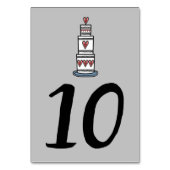 結婚のケーキイラストレーションの結婚テーブル番号 テーブルナンバー (裏面)