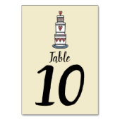 結婚のケーキイラストレーションの結婚テーブル番号 テーブルナンバー (正面)