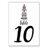 結婚のケーキイラストレーションの結婚テーブル番号 テーブルナンバー (裏面)