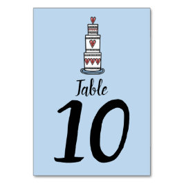 結婚のケーキイラストレーションの結婚テーブル番号 テーブルナンバー