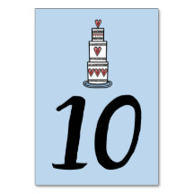 結婚のケーキイラストレーションの結婚テーブル番号