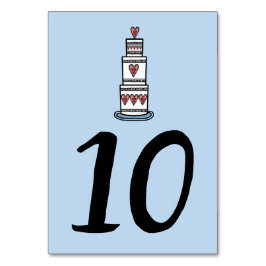 結婚のケーキイラストレーションの結婚テーブル番号 テーブルナンバー