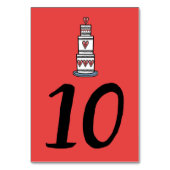 結婚のケーキイラストレーションの結婚テーブル番号 テーブルナンバー (裏面)