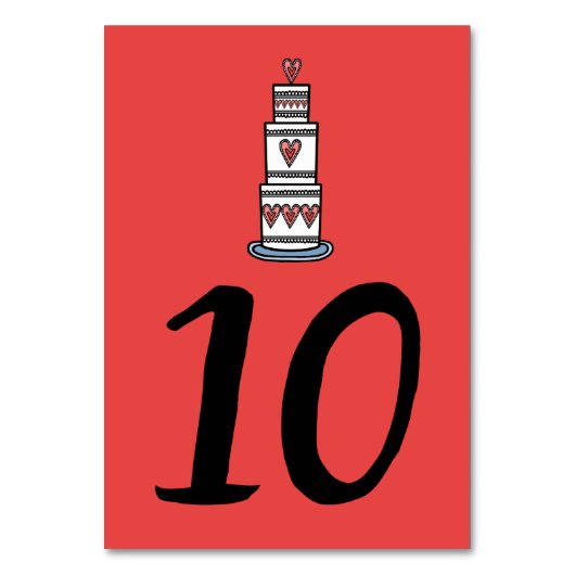 結婚のケーキイラストレーションの結婚テーブル番号 テーブルナンバー (正面)